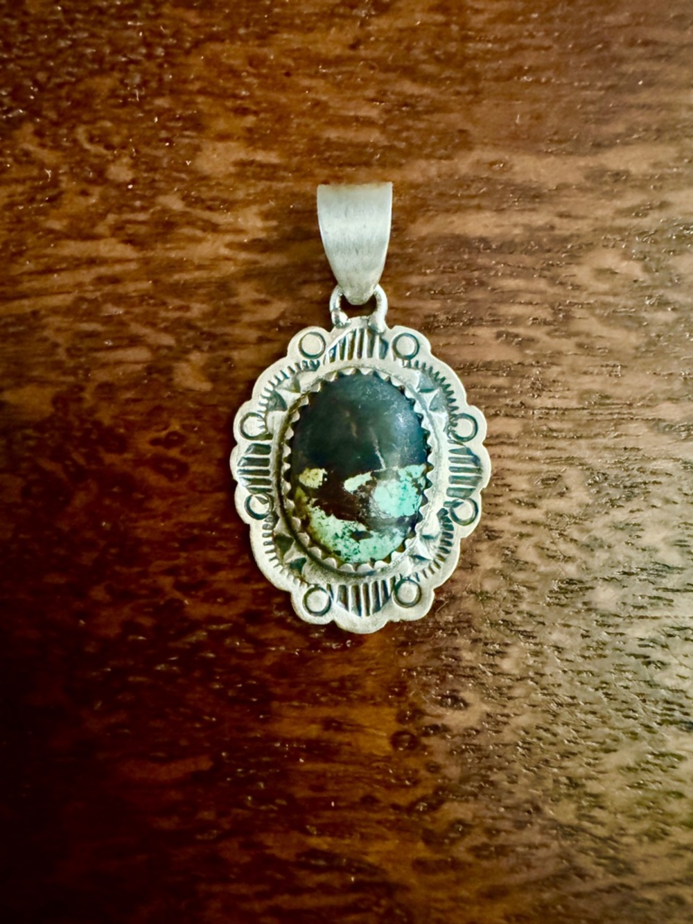 Sterling Silver Blackjack Turquoise Pendant